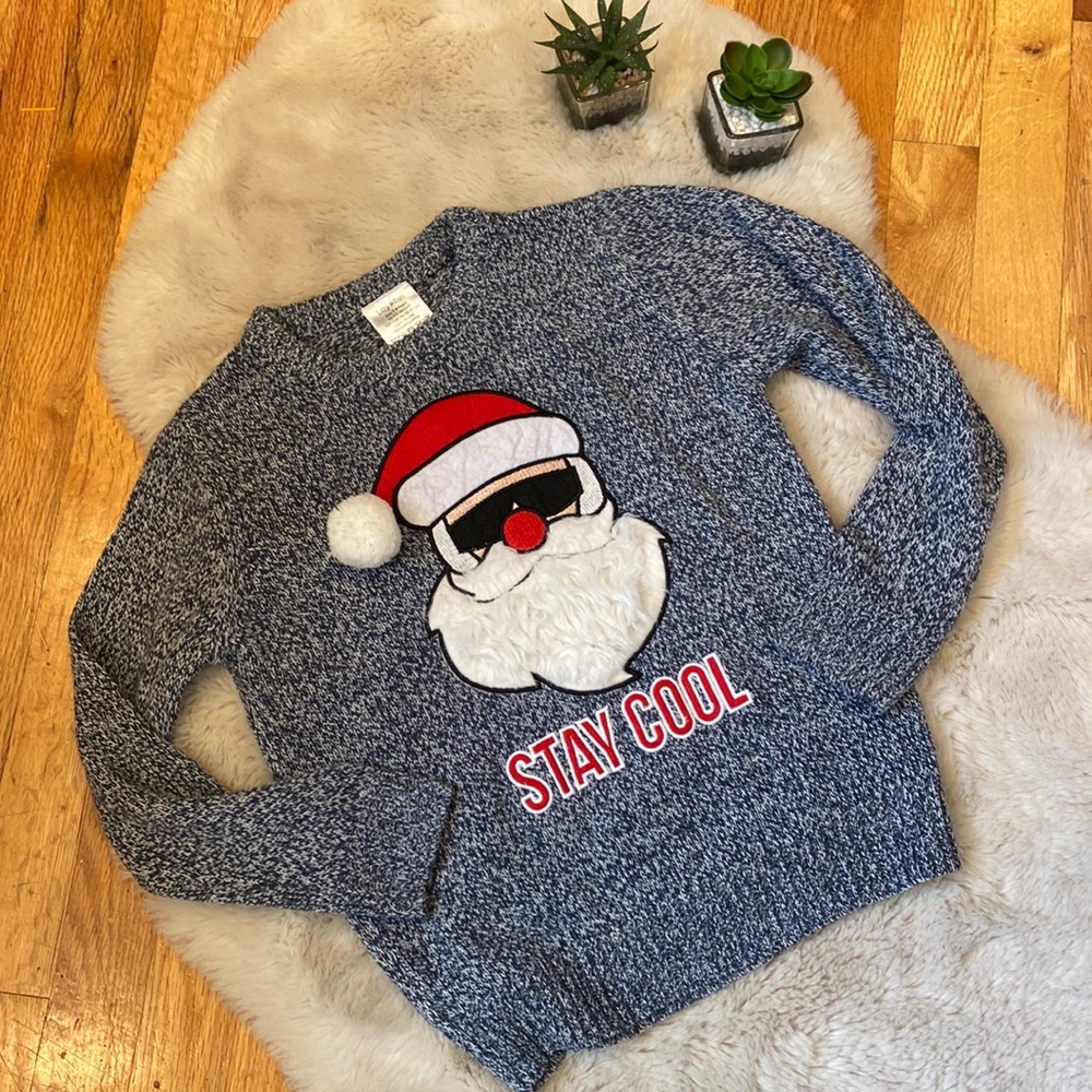 Stay Cool Santa Sweater 🎅 😎 Lily & Dan Christmas Einter Holidays Size 7 / 8
